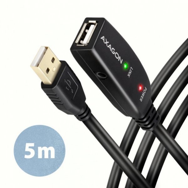 AXAGON ADR-205 USB 2.0 A-M -&gt; A-F aktywny kabel przedłużacz/wzmacniacz 5m