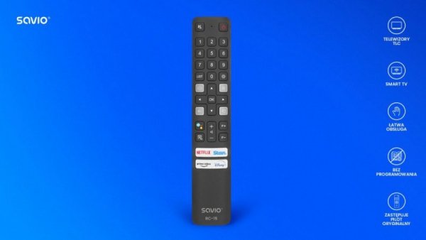 Savio Pilot uniwersalny/zamiennik do TV TCL, Smart TV, RC-15