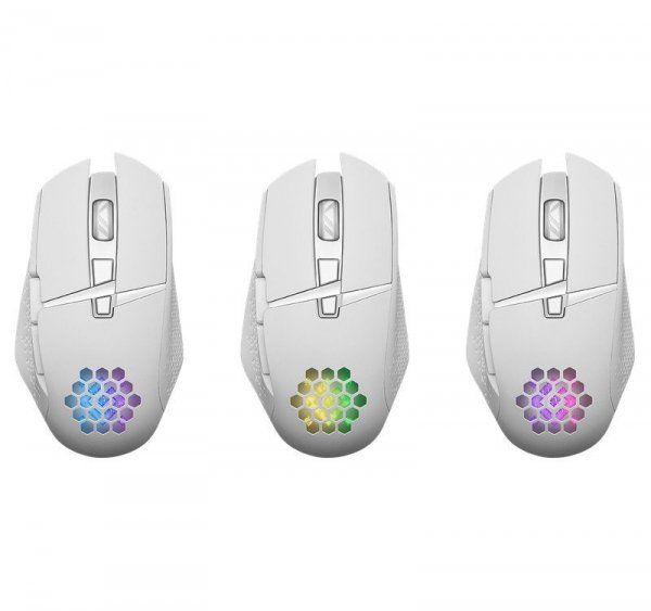Defender Mysz gamingowa bezprzewodowa Glory GM-514 RGB 7P 1200/2400/3200 DPI biała