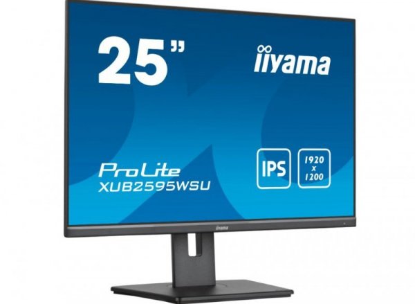 IIYAMA Monitor 25 cali XUB2595WSU-B5 IPS.PIVOT.16:10.USB.DP.HDMI.VGA.2x2W.  300(cd/m2).HAS(150mm)