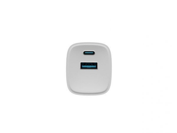 Natec Ładowarka sieciowa Ribera GAN 1X USB-A + 1X USB-C 30W Biała