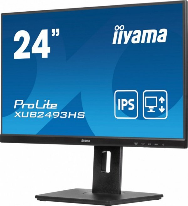 IIYAMA Monitor ProLite 23.8 cala XUB2493HS-B6 A, IPS, HDMI, DP, 2x2W, HAS, 300cd/m2, obrót stopy 120 stopni