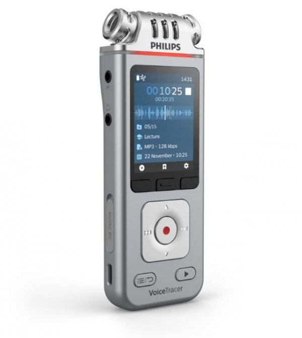 Philips Dyktafon DVT4115 Pamięć 8GB,USB,microSDHC maks.32GB,3 mikrofony