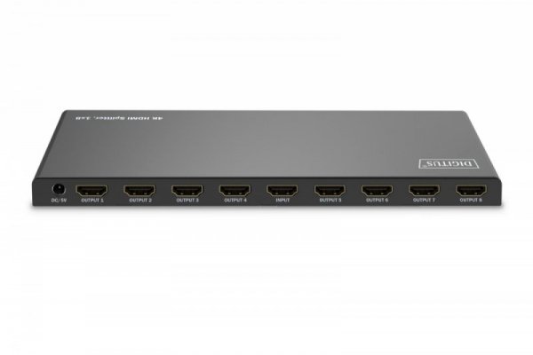 Digitus Rozdzielacz/Splitter HDMI 1x8, 4K/60Hz UHD z HDR, 18 Gbps, HDCP 2.2, EDID