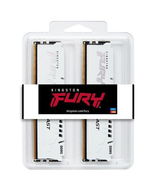 Kingston Pamięć DDR5 Fury Beast 32GB(2*16GB)/6000 CL36 biała