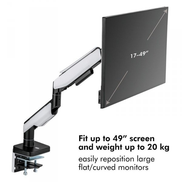 LogiLink Uchwyt do monitora,VESA 17-49 cali gazowy, max. 20kg