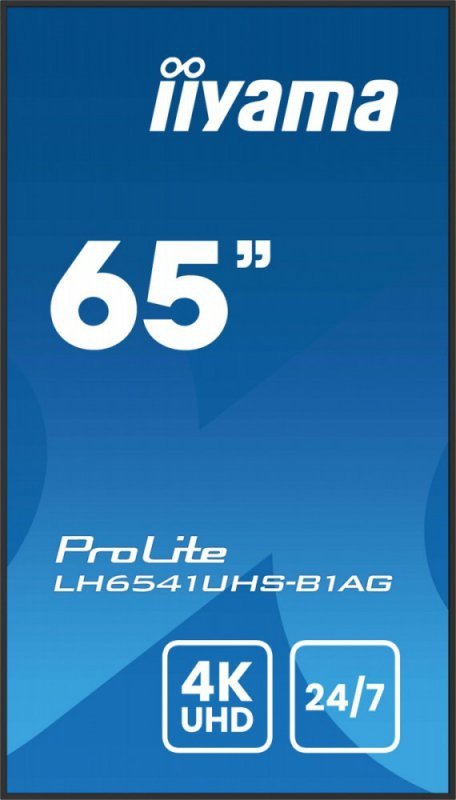 IIYAMA Monitor 65 cali LH6541UHS-B1AG VA,4K,24/7,LAN,USB,HDMI,500cd/m2,     Haze(25%),2x10W,Pion/Poziom
