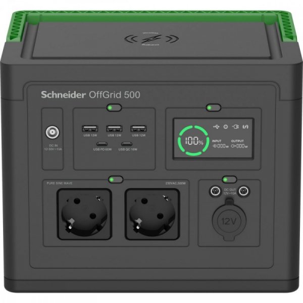 APC Stacja zasilania PPS500-GR Schneider OffGrid Portable Power Station 500, 517Wh   Lithium-ion, 2 Schuko, Sinewave
