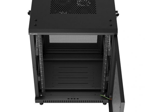Lanberg Szafa instalacyjna rack stojąca 19 cali 15U 600x600 drzwi perforowane czarna (Flat pack)