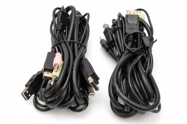 Digitus Przełącznik KVM, 2 portowy, 4K 60Hz, 2xDisplayPort IN, 1xDisplayPort OUT, 2xUSB, 2xAudio IN&OUT