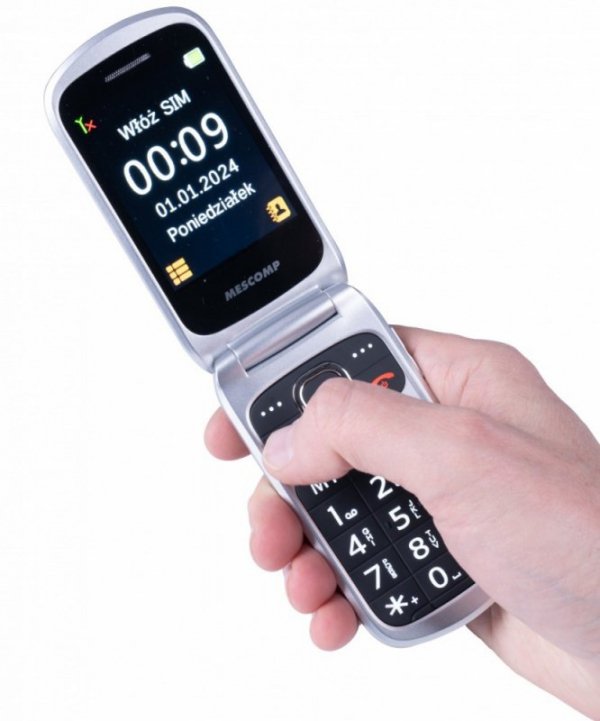 Mesmed Telefon komórkowy z klapką dla seniorów MT-184 BRUNO 4G