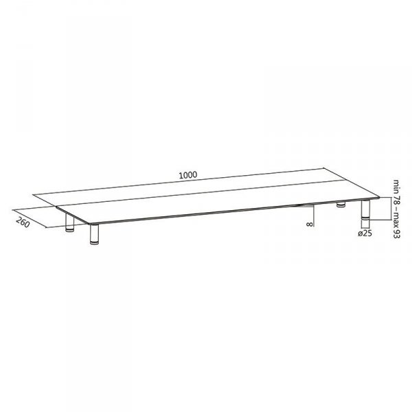 LogiLink Stolik do monitora szklany blat, 1000mm