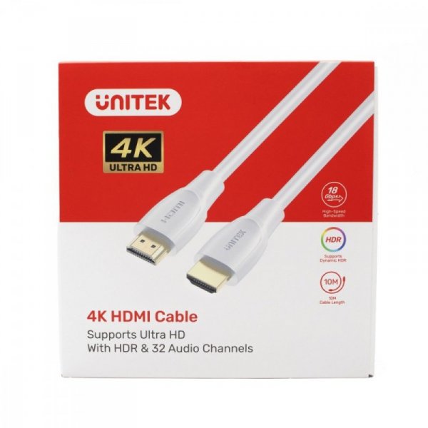 Unitek Kabel HDMI 2.0 4K 60Hz; 1m; biały; C11090AWH03-1M