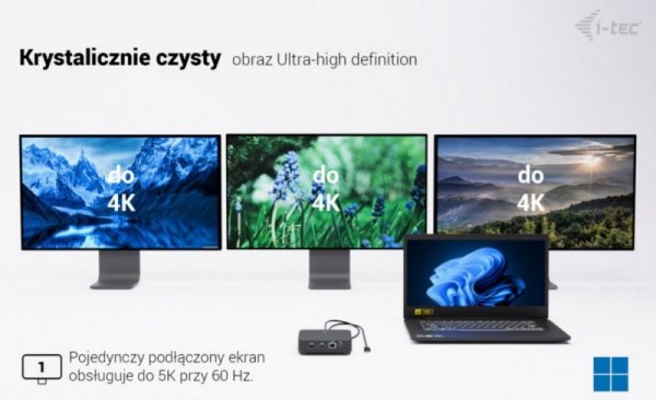 i-tec Stacja dokująca USB-C DP Dual HDMI Power Delivery 100W