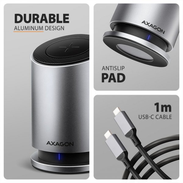 AXAGON HMC-WL9 Wieloportowy hub USB 9in1, 10Gbps, 3xUSB-A, 1xUSB-C, DP 8K/60Hz, HDMI 4K/60Hz, PD 100W, GLAN, 100cm USB-C kabel, 