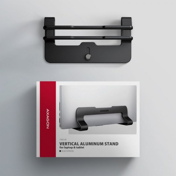AXAGON STND-VB Podstawa do laptopów aluminiowa 10-17,3 cala pionowa, Czarna
