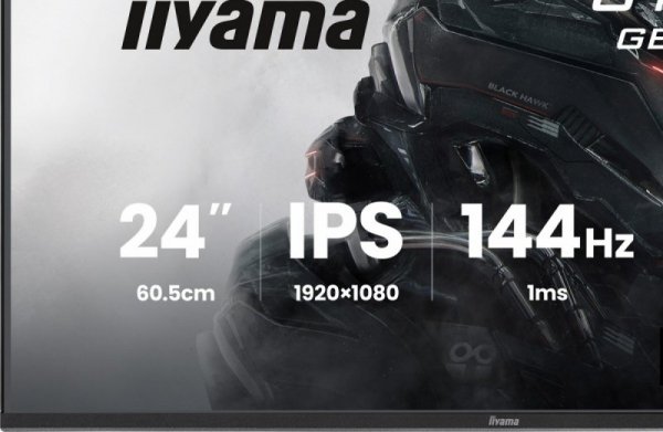 IIYAMA Monitor 23.8 cala GB2441HSU-B1 IPS,FHD,144Hz,1ms,2xUSB,350cd,HDMI,DP,HAS (150) PIVOT