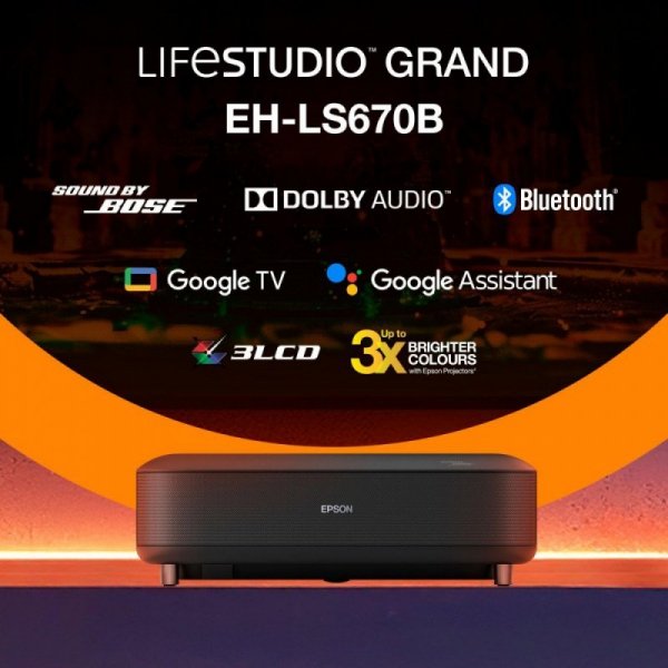 Epson Projektor EH-LS670B 3LCD KD 4KUHD/3600L/5m:1/16:9/czarny