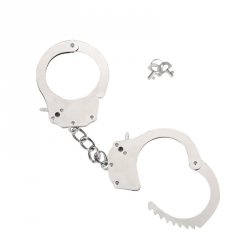 Kajdanki-Metal Handcuffs with 2 Deluxe Keys Was