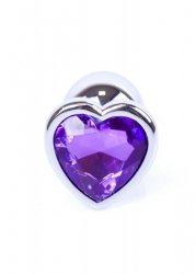 Plug-Jawellery Silver  Heart PLUG- Purple
