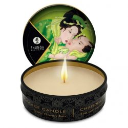 Świeca do masażu - Shunga Massage Candle  Green Tea 30 ml Zielona Herbata