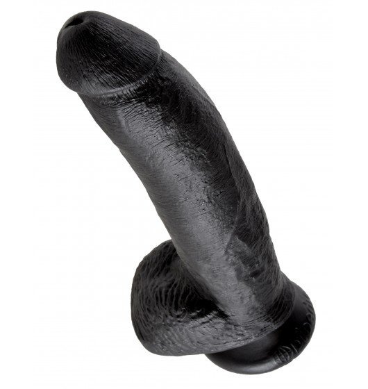 King Cock 9&quot; Cock with Balls Black