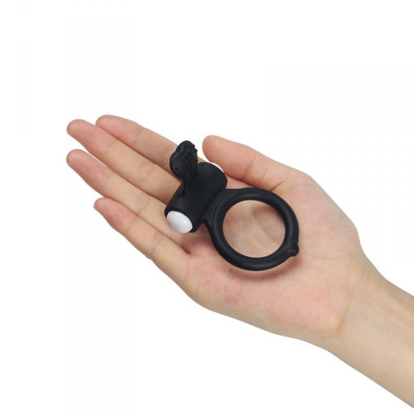 Power Clit Silicone Cockring Black