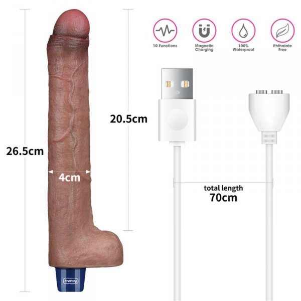 10.5&quot; REAL SOFTEE Rechargeable Silicone Vibrating Dildo