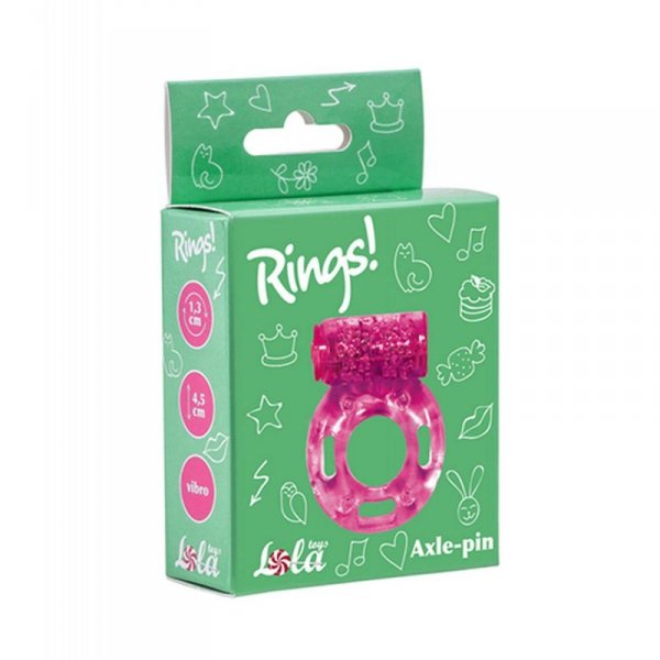 Cockring with vibration Rings Axle-pin pink