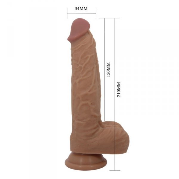 PRETTY LOVE - Jonathan 8,3&#039;&#039; Light Brown, 3 vibration functions Thrusting Wireless remote control