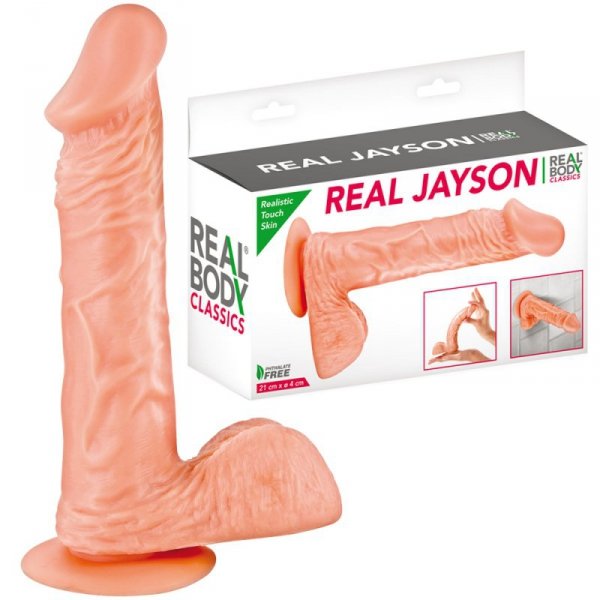 Dildo z przyssawką Real Jayson 21 cm