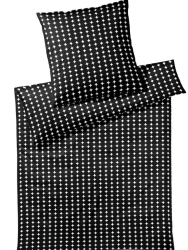 Elegante pościel mako bawełna Bubbles czarno-biała 24562 155x200