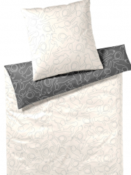 Elegante pościel mako bawełna Cats creme-grau 24560 200x220