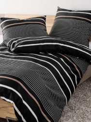 Janine pościel mako-satin J. D. nougat schwarz 87105 200x220