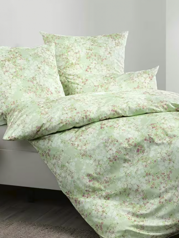 Janine mako-interlock jersey Carmen grün rosa 55127 135x200