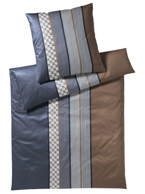 Joop pościel mako-satin Cornflower stripes deep granatowo-brązowy 4069 200x220