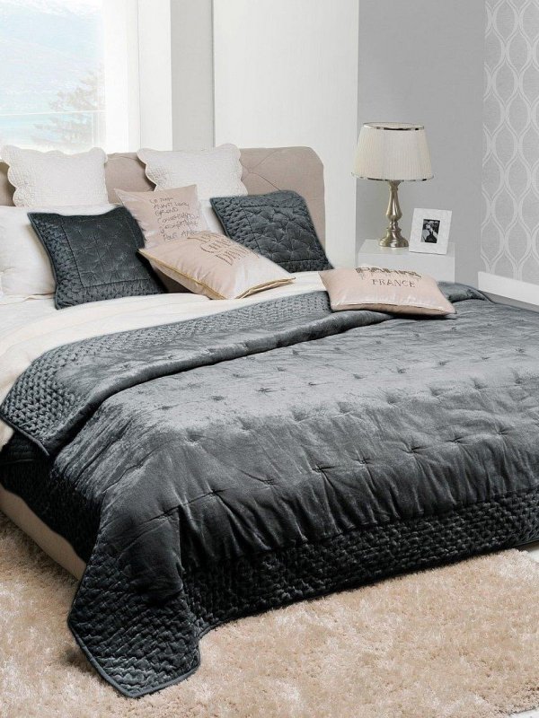 Narzuta typu velvet Alpana czarna 200x220
