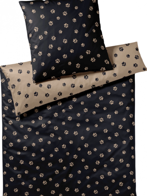 Elegante pościel mako bawełna Paws black/beige 24541 135x200