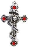 gotycki naszyjnik Infinitas - Krzyż z Czaszką Prawdziwa Miłość Nie Umiera