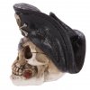 figurka czaszka pirata w kapeluszu i z cygarem