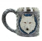 Kufel Biały Wilk - kufel dekoracyjny z wilkiem