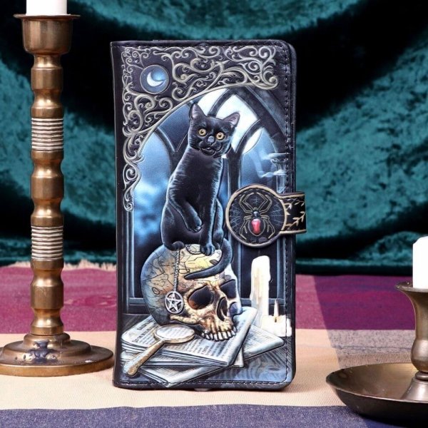 duży portfel na zamek z kotem i czaszką &quot;Duchy Salem&quot; Lisy Parker od Nemesis Now