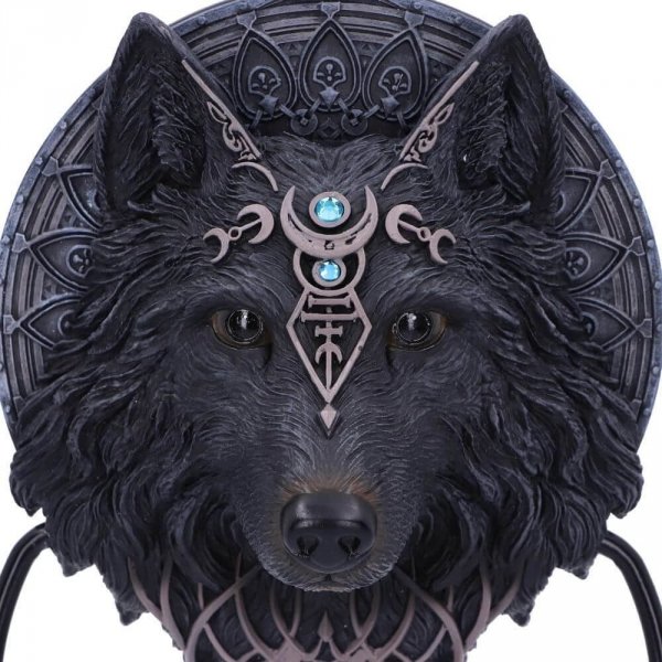 kołatka na drzwi w kształcie głowy wilka - Magiczny Wilki &quot;Wolf Moon&quot; Nemesis Now