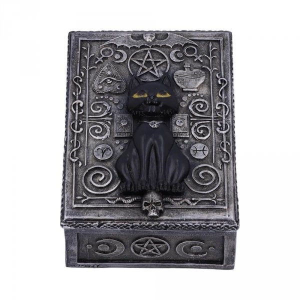 Magiczny Kot Chowaniec Czarownicy - szkatułka na biżuterię &quot;Familiar Spell&quot; Nemesis Now
