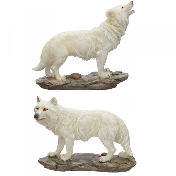 figurki dekoracyjne - Biały Wilk Strażnik Północy wzór 1 i 2