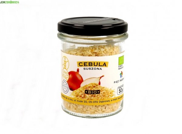 BEZGLUTENOWA SUSZONA CEBULA EKOLOGICZNA BIO PIĘĆ PRZEMIAN 50 g