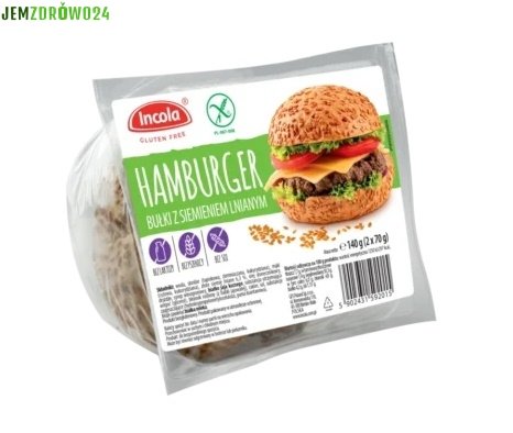 BEZGLUTENOWE BUŁKI NA HAMBURGERY Z SIEMIENIEM LNIANYM INCOLA 2 x 70 g