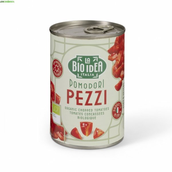 POMIDORY KROJONE BEZ SKÓRY W PUSZCE EKO LA BIO IDEA 400 g