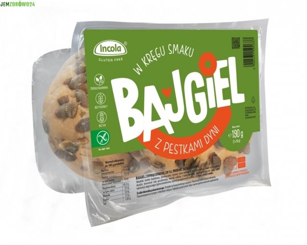BEZGLUTENOWE BAJGLE Z PESTKAMI DYNI INCOLA 2 x 95 g