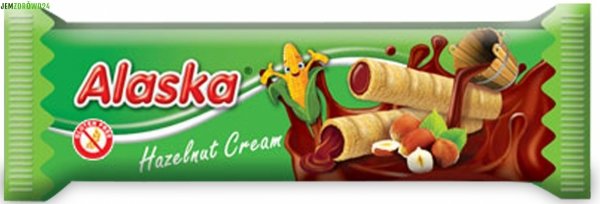 RURKI KUKURYDZIANE Z KREMEM ORZECHOWYM BEZGLUTENOWE ALASKA 18 g